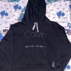 (SOLD) Black Crop Plus-Sized Calvin Klein Performance Hoodie